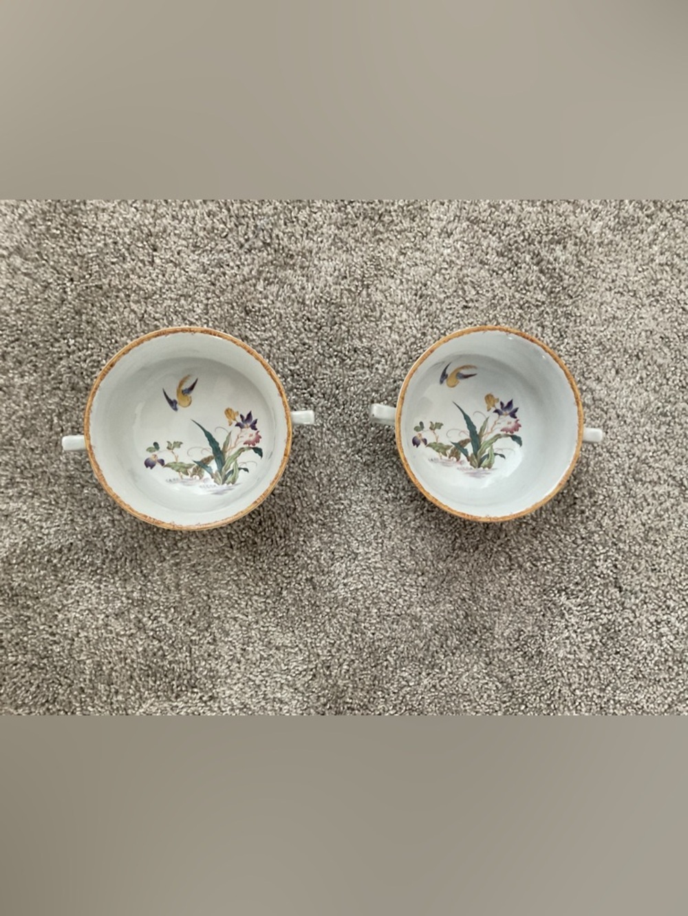 Wedgwood Devon Rose Flat Cream Soup Bowls Lot Of 2